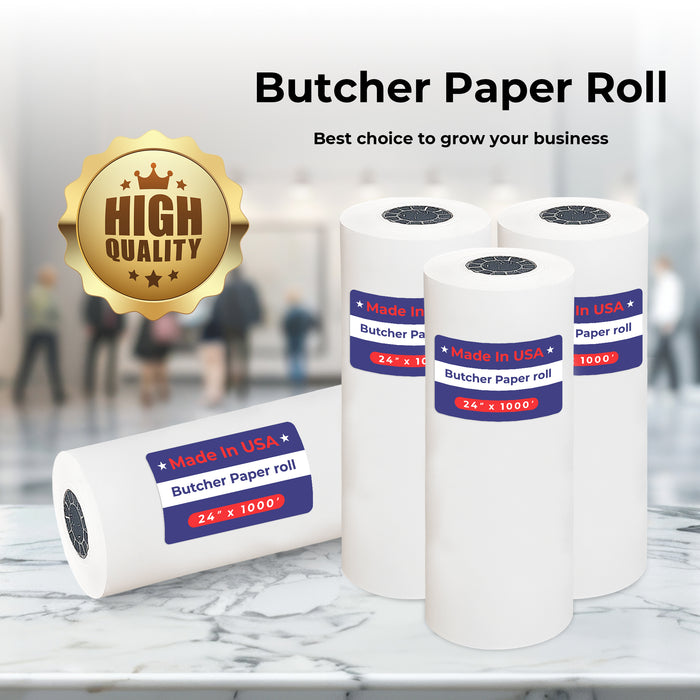 24" x 1,000' - 40# Butcher Paper Roll - POSPaper.com