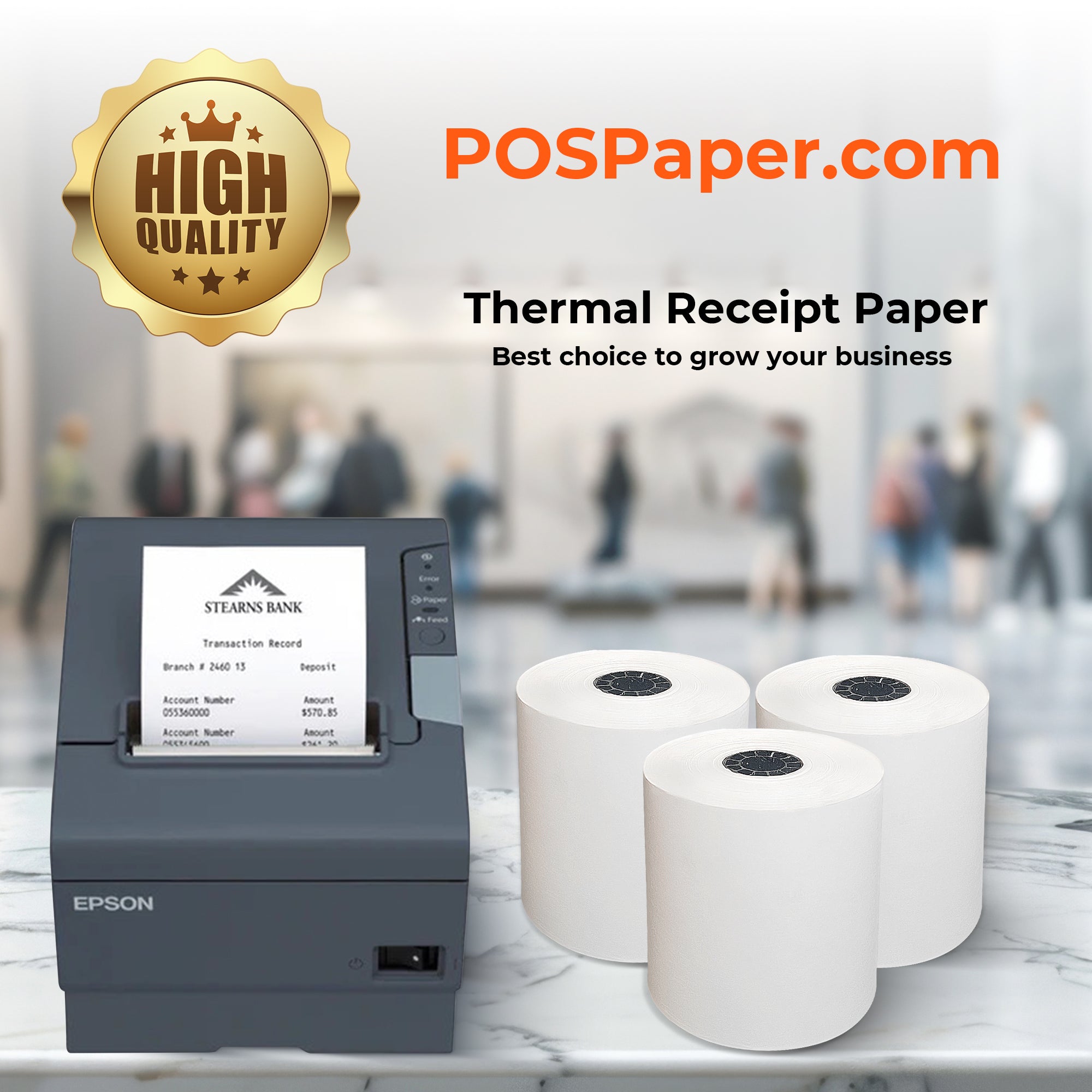BPA-Free Thermal Paper Rolls - 3 1/8 X 230 Feet, 50 Rolls Case For POS Printers