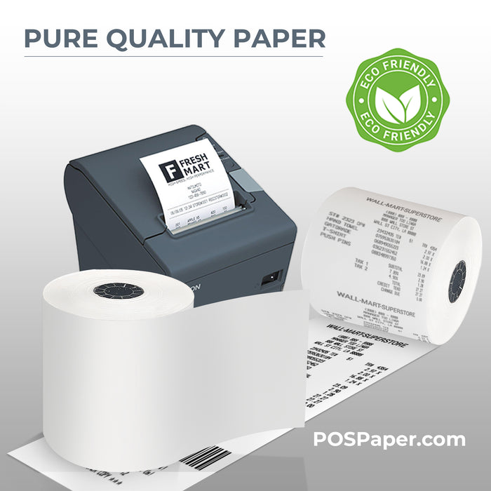 3 1/8" x 230' Custom Printed Thermal Paper; 50 rolls/case (5 case minimum) - 4 Color - POSPaper.com
