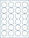 1.625" Circle  Laser/Inkjet Labels; 24 up; (100 sheets/box) - Standard White Matte - POSpaper.com
