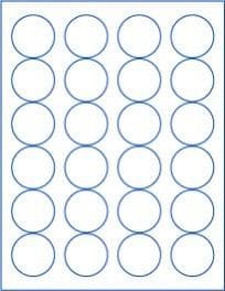 1.625" Circle  Laser/Inkjet Labels; 24 up; (250 sheets/box) - Standard White Matte - POSpaper.com