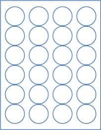 1.625" Circle  Laser/Inkjet Labels; 24 up; (250 sheets/box) - Standard White Matte - POSpaper.com