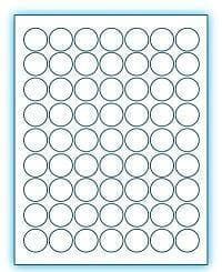 1" Circle  Laser/Inkjet Labels; 63 up; (250 sheets/box) - Standard White Matte - POSpaper.com