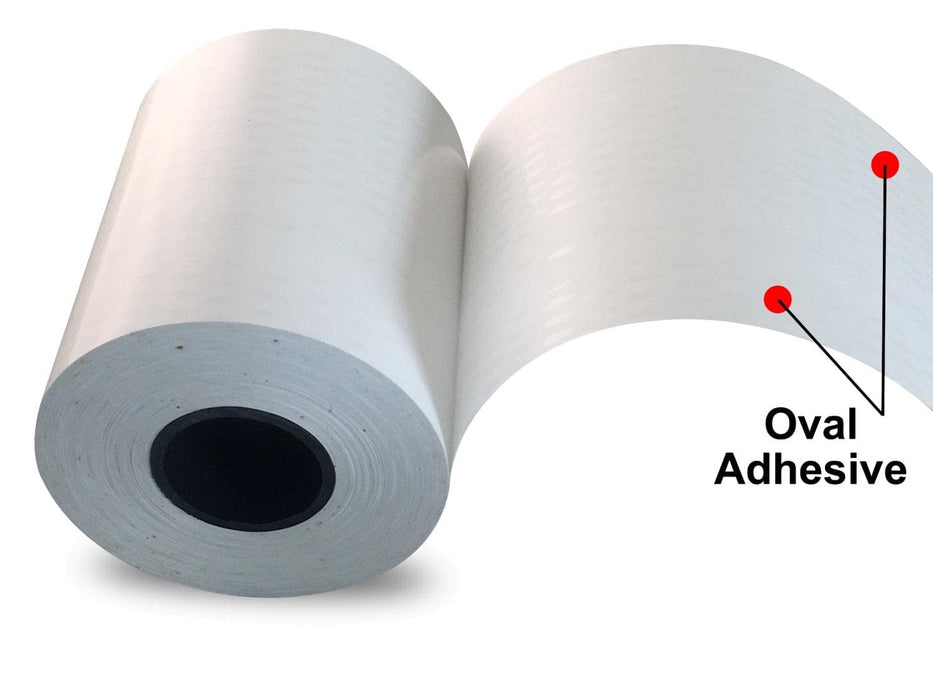 2.25" x 150' Print & Stick Thermal Paper (18 rolls/case) - Dot Adhesive - POSpaper.com