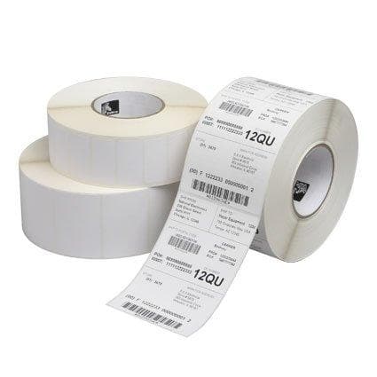2" x 1"  Zebra Thermal Transfer Z-Ultimate 4000T High-Tack White Polyester Label;  3" Core;  4300 Labels/roll;  1 Roll/carton - POSpaper.com