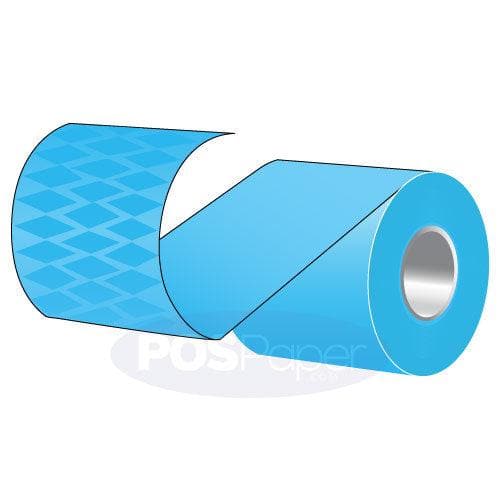 3.125" x 170' Blue MAXStick 21# Direct Thermal "Sticky Paper" (32 rolls/case) - Diamond Adhesive - POSpaper.com