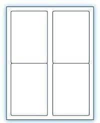 3.5" x 5" Laser/Inkjet Labels; White, 4Up (100 Sheets)