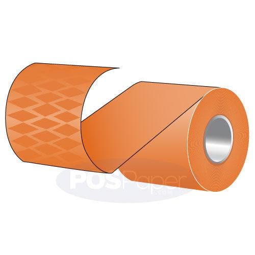 3.125" x 170' Orange MAXStick 21# Direct Thermal "Sticky Paper" (32 rolls/case) - Diamond Adhesive - POSpaper.com