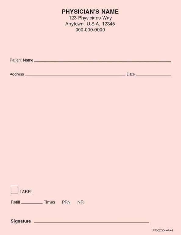 Prescription Pads - Standard - 24# Bond Paper