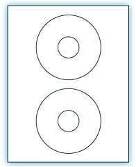 4.5" CD  Laser/Inkjet Labels; 2 up; (250 sheets/box) - Standard White Matte - POSpaper.com