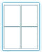 4" x 5"  Laser/Inkjet Labels; 4 up; (100 sheets/box) - Standard White Matte; Perforated - POSpaper.com