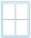 4" x 5"  Laser/Inkjet Labels; 4 up; (100 sheets/box) - Standard White Matte; Perforated - POSpaper.com