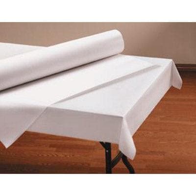 40 in x 100 ft Paper Table Cover (1 Roll) - Plain Kraft Wholesale | White | POSPaper
