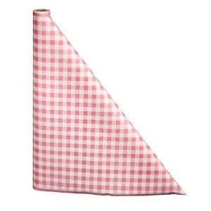 40" x 300'  Paper Table Cover (1 roll) - Red / White Gingham - POSpaper.com