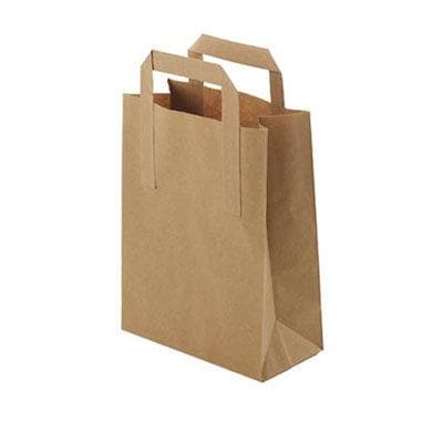 70# Brown Handle Paper Bags - 12" x 7" x 17" (300 bags/case) - POSpaper.com
