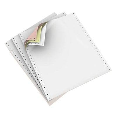 9 1/2" x 11" - 15# 3-Part Premium Carbonless Computer Paper (1,200 sheets/carton) L&R Perf. - White/Canary/Pink - POSpaper.com