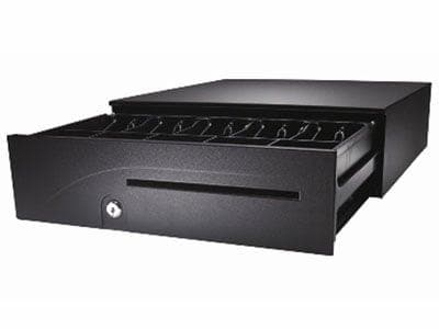 APG Series 100 Cash Drawer (Adjustable Media Slot, USB HID. Node Interface and 16" x 16" and U6 Till) - Color: Black - POSpaper.com
