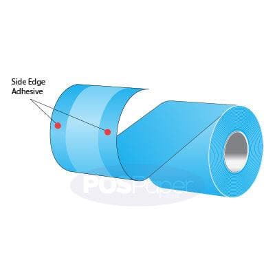 3.125" x 160' MAXStick 15# Direct Thermal "Sticky Paper" (24 rolls/case) - Side-Edge Adhesive - Blue - POSpaper.com
