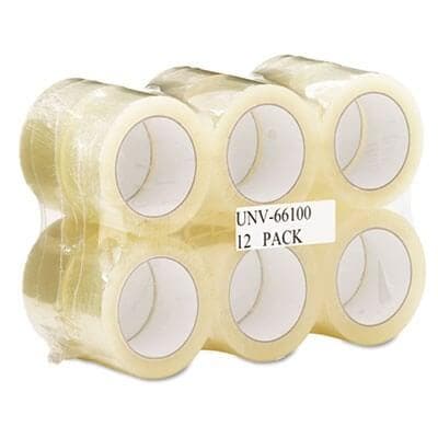 Box Sealing Tape, 2" x 110 yards, 3" Core, Clear, 12/Pack - POSpaper.com