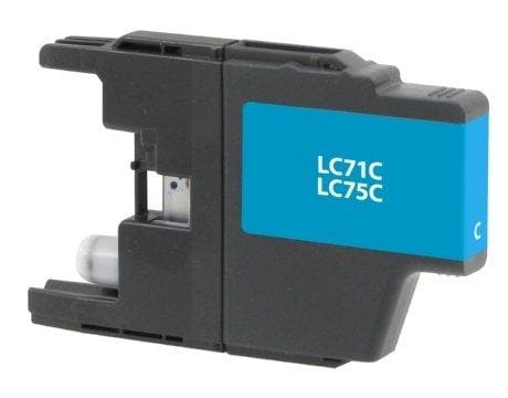 Compatible Brother LC75C Inkjet Cartridge (600 page yield) - Cyan - POSpaper.com