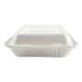 Bagasse Molded Fiber Food Containers, Hinged-Lid, 3-Compartment 9 x 9, White, 100/Sleeve, 2 Sleeves/Carton - POSpaper.com