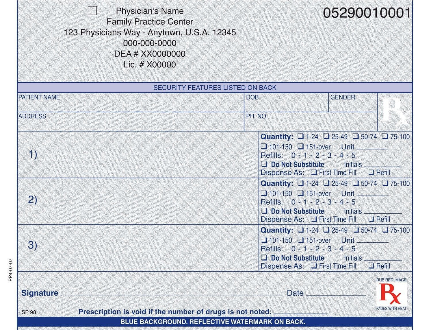 California Rx Pads - 1-Part, Multi-Drug Format (8 Pads)