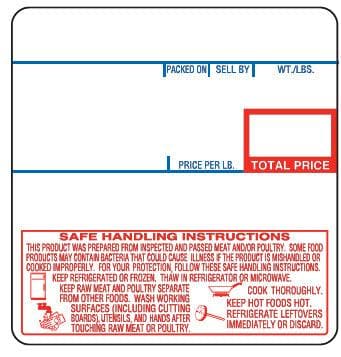 CAS LP-1000N (58mm x 60mm) UPC with Safe Handling Scale Label (6,000 labels/case) - CAS 8040 - POSpaper.com