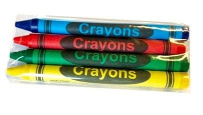 4-Pack Premium Cello Crayons (500 Packs of 4 each = 2,000 crayons/case) - POSpaper.com