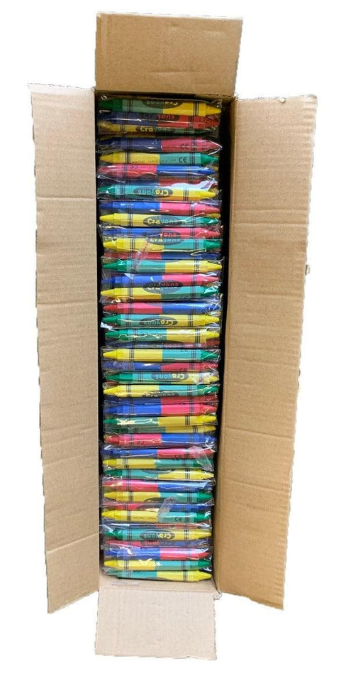 2-Pack Double-Sided No-Roll Hexagonal Shape Cello Crayons (1,000 Packs of 2 each = 2,000 crayons/case) - POSpaper.com