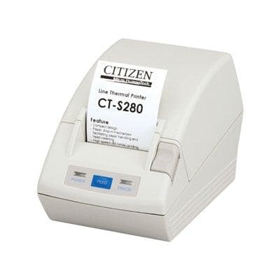Citizen CT-S280, Thermal POS Printer, 58mm, 80 mm/Sec, 32-48 col, Serial, White - POSpaper.com