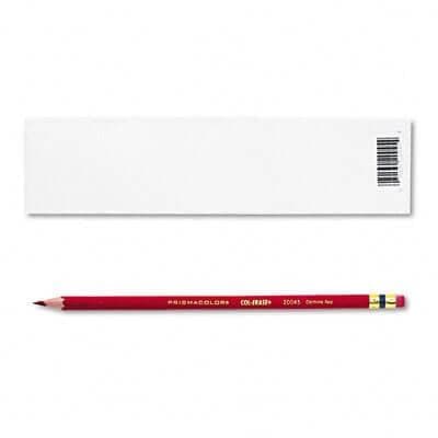 Sanford Col-Erase Pencil w/Eraser, Carmine Red Lead/Barrel, Dozen - POSpaper.com
