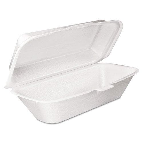 Foam Hoagie Container with Removable Lid, 9-4/5x5-3/10x3-3/10, White, 125/Bag, 4 Bags/Carton - POSpaper.com