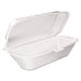 Foam Hoagie Container with Removable Lid, 9-4/5x5-3/10x3-3/10, White, 125/Bag, 4 Bags/Carton - POSpaper.com