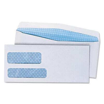 Double Window Business Envelope, #9, White, 500/Box - POSpaper.com