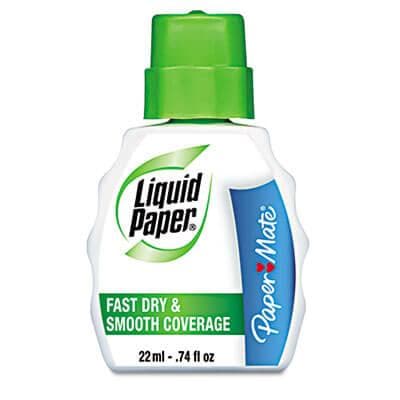 Papermate Fast Dry Correction Fluid, 22 ml Bottle, White, 12/Pack - POSpaper.com