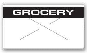 Garvey GX1812 Pricing Labels (1 Case = 20 sleeves @ 14,025 labels/sleeve = 280,500 labels) - White/Black - "Grocery" - POSpaper.com
