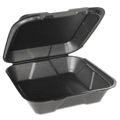 SmartLock Foam Hinged Containers, Large, 9 x 9.13 x 3.25, 1-Compartment, Black, 150/Carton - POSpaper.com