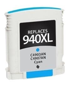 Remanufactured HP C4907AN #940XL Inkjet Cartridge (1400 page yield) - Cyan - POSpaper.com