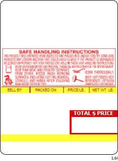 Ishida (64mm x 85mm) AC-300, AC-1000, AC-2000, AC-3000, AC-4000, BC-3000, BC-4000 UPC, Mid Safe Handling Scale Labels (5400 labels/case) - POSpaper.com