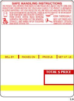 Ishida AC2000 (64mm x 85mm) UPC, Top Safe Handling Scale Labels (5,400 labels/case) - POSpaper.com