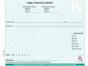 Kentucky Rx Book, Green - 2 Part, Horiz (5 ┬¢