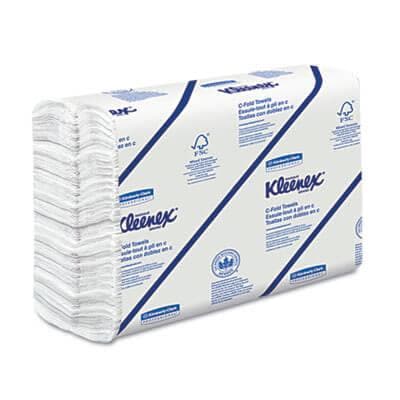 Kleenex C-Fold Paper Towels, 10 1/8 x 13 3/20, White, 150/Pack, 16/Carton - POSpaper.com