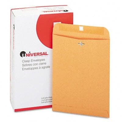 Kraft Clasp Envelope, Side Seam, 28lb, 9 x 12, Light Brown, 100/Box - POSpaper.com