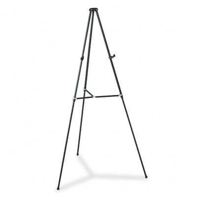 Lightweight Telescoping Tripod Easel, Adjusts 38" to 66" High, Aluminum, Black - POSpaper.com