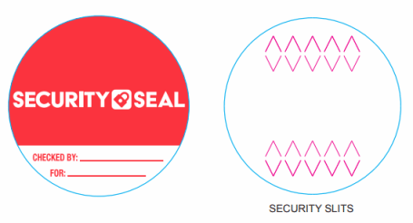 Take Out Security Seal Labels (3" circle) - 2 Rolls/case; 1,000 Labels/roll - Semi-Gloss Permanent Adhesive - POSpaper.com