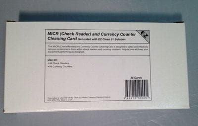 MICR/Check Reader / Currency Counter Cleaning Cards ( 25 per Box) - POSpaper.com