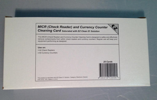 MICR/Check Reader / Currency Counter Cleaning Cards ( 25 / Box) - POSpaper.com