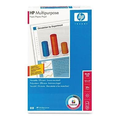 HP Multipurpose Paper, 96 Brightness, 20lb, 8-1/2 x 14, White, 500 Sheets/Ream - POSpaper.com