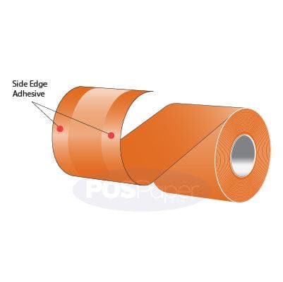 3.125" x 160' MAXStick 15# Direct Thermal "Sticky Paper" (24 rolls/case) - Side-Edge Adhesive - Orange - POSpaper.com