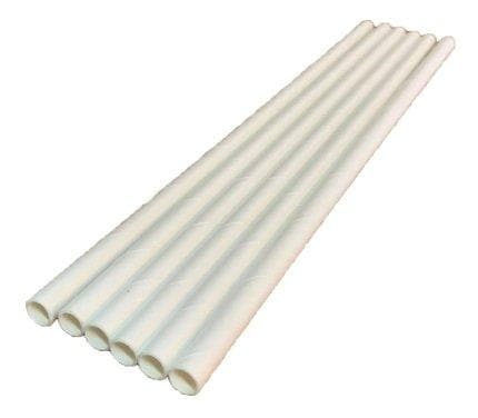 Paper Straws (blank white, 800 straws per carton) - POSpaper.com